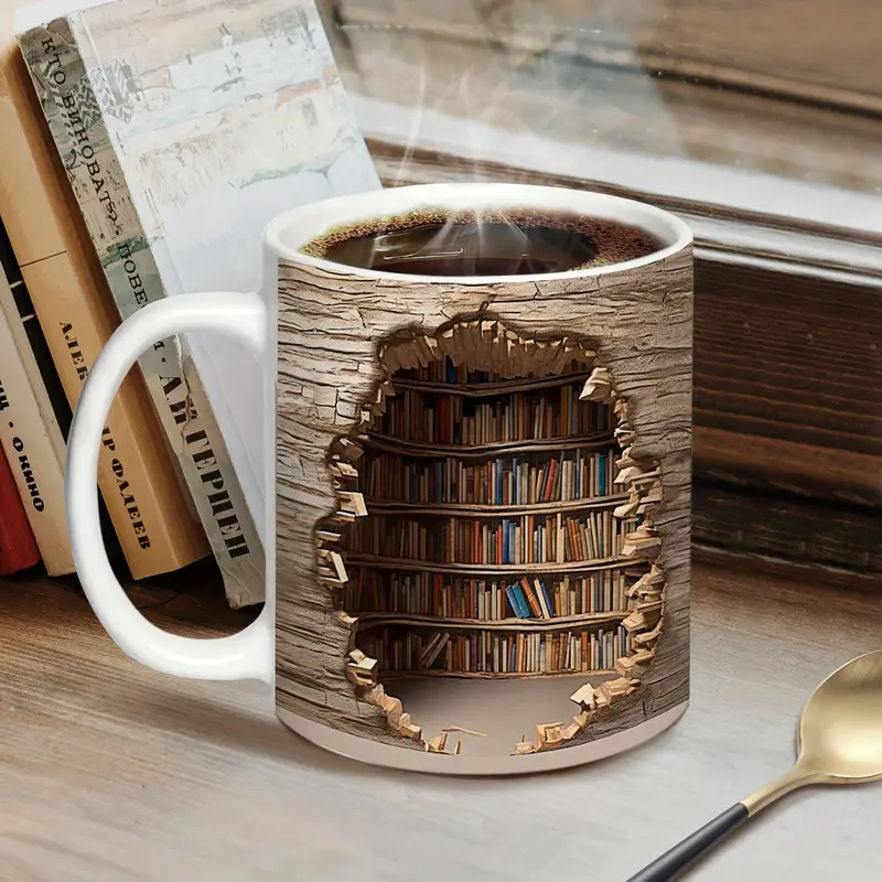 Tasse de Bibliothèque Enchanteresse Activée par la Chaleur