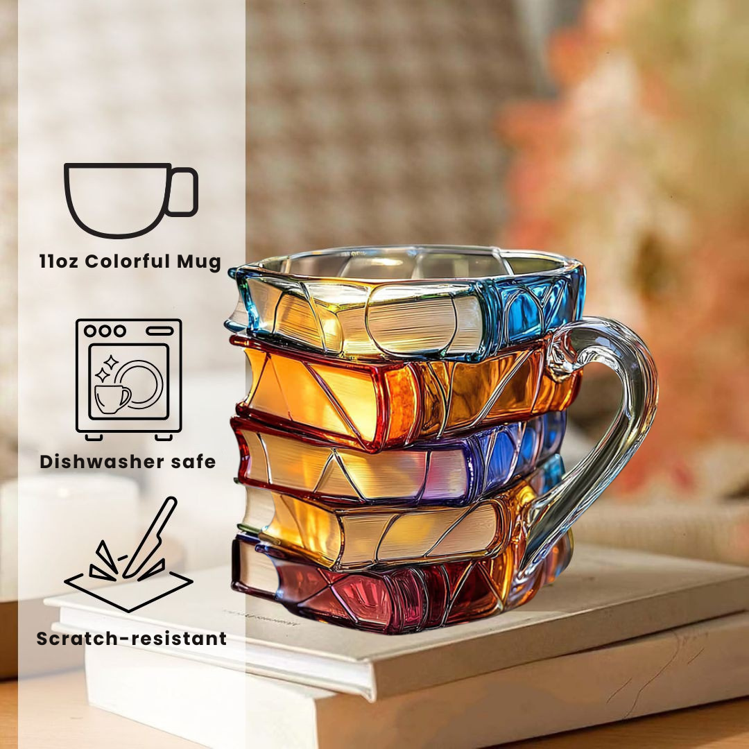 Tasse 3D unique faite à la main pour les amateurs de livres