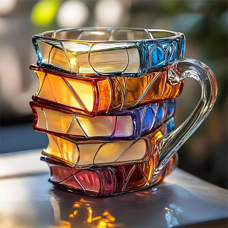 Tasse 3D unique faite à la main pour les amateurs de livres