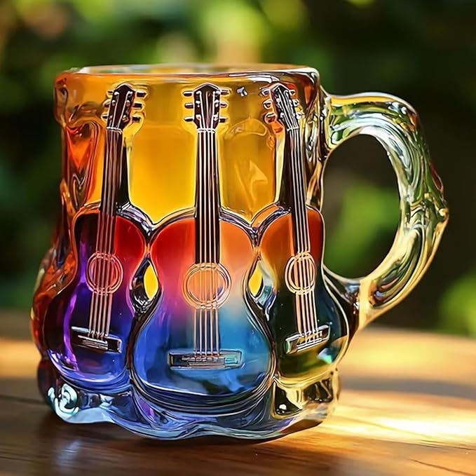 Tasse Artisanale avec Artwork de Guitare 3D