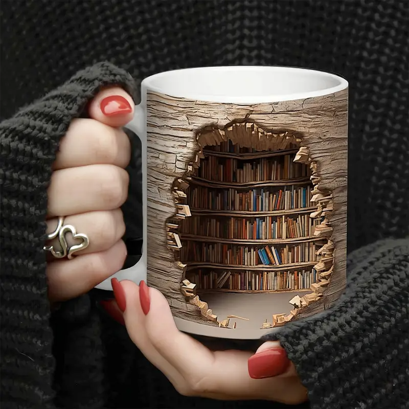 Tasse de Bibliothèque Enchanteresse Activée par la Chaleur