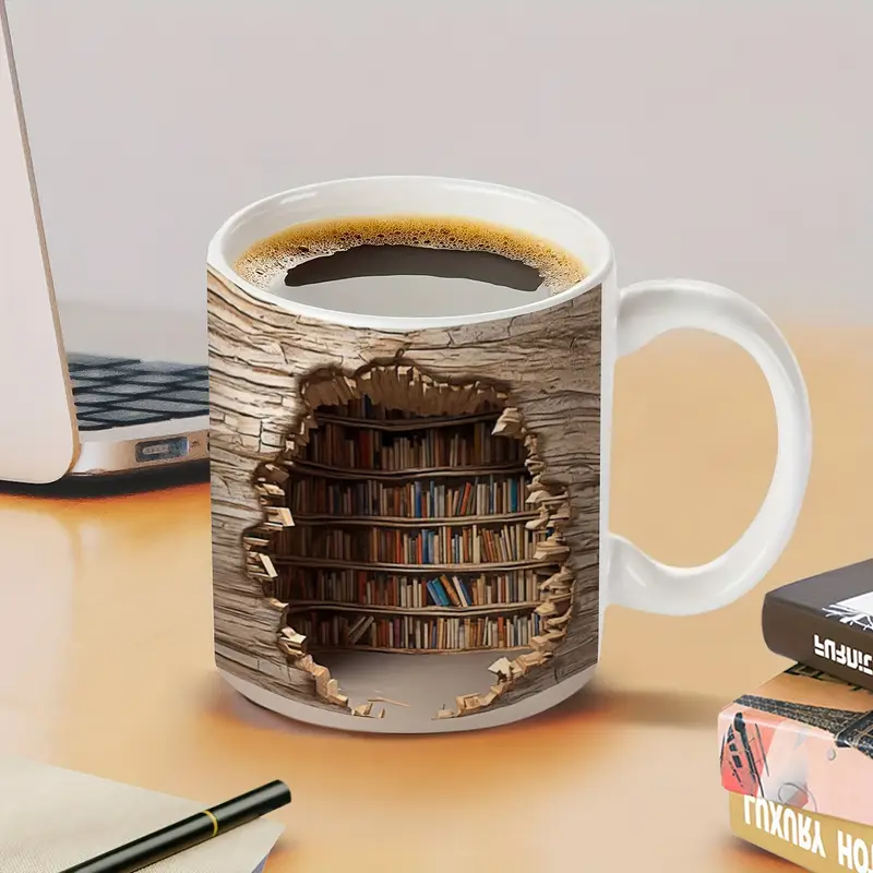 Tasse de Bibliothèque Enchanteresse Activée par la Chaleur